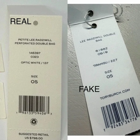 Don't buy a FAKE Tory Burch Lee Radziwill Suede/Leather double bag! - Picture 3 of 16